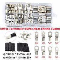 120Pcs Tinned Copper Lug Ring Car Battery Terminals Heat Shrink Tubing  Assorted Kit Cable Management