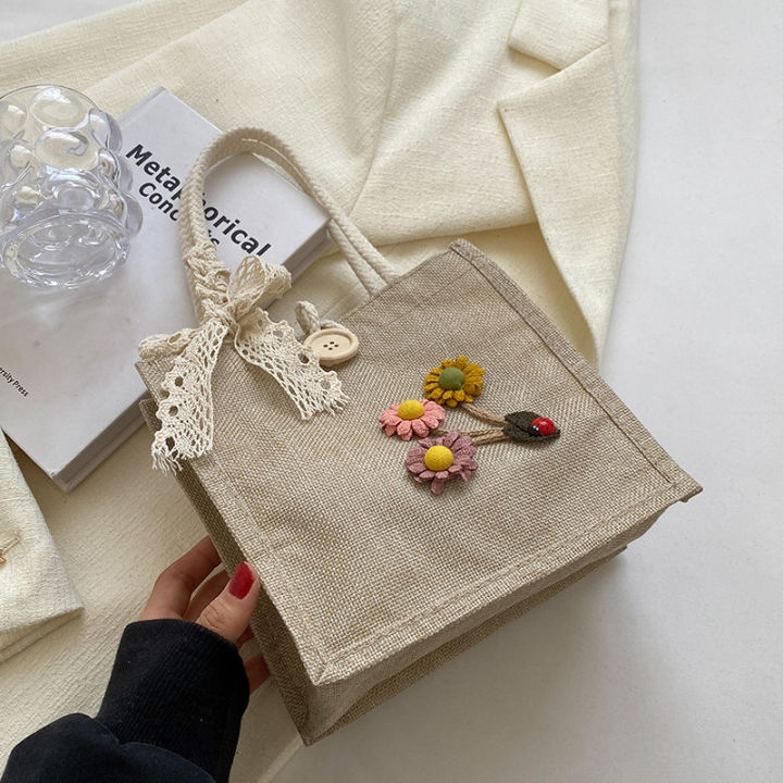 spot-linen-bag-small-fresh-linen-handbag-korean-style-go-out-handbag-high-end-feeling-ins-companion-gift-bag