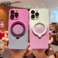 HOCE เคสโทรศัพท์ซิลิโคนนิ่มไล่ระดับสีสุดหรูสำหรับ iPhone 14 13 12 11 Pro Max ผู้ถือยืนพร้อมฝาครอบป้องกันกล้อง