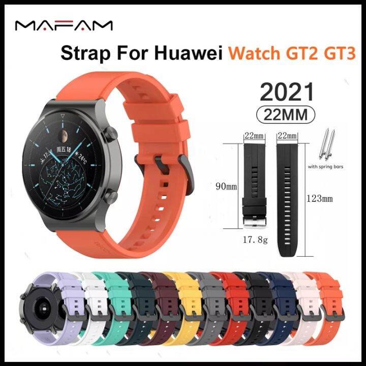 For Huawei Watch GT2 GT3 46mm Watch3 Watchband 22mm Silicone Strap