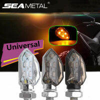 SEAMETAL 2ชิ้นรถจักรยานยนต์ Led เลี้ยว5SMD สีเหลืองอำพันไฟหน้า12โวลต์