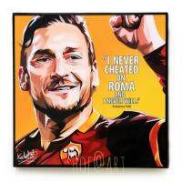 Francesco Totti ฟรานเชสโก้ ต๊อตติ Roma โรม่า รูปภาพ​ติด​ผนัง​ pop art พร้อมกรอบและที่แขวน ฟุตบอล​ Football กรอบรูป​​ รูปภาพ