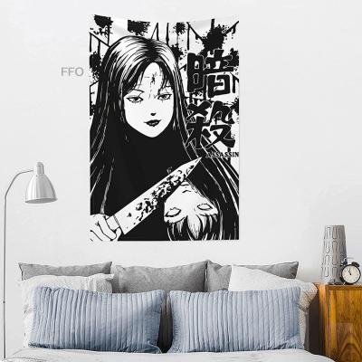 Anime Tomie Junji Ito Wall Hanging Tapestry Creepy Aesthetic Goth Room Decor Curtain Japanese Cartoon Tapestries Home Decoration