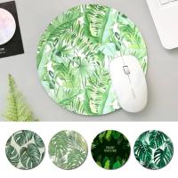 High Quality Green Leaves Mouse Mat Keyboard Mat Desk Durable Desktop Mousepad Rubber Gaming Round Mouse Pad Office Mouse Mat
