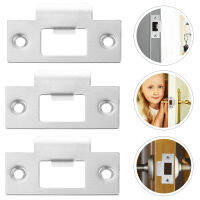 Gerpo【Hot】 3 pcs ประตูความปลอดภัย Strike แผ่นสแตนเลสประตูเสริมแผ่น Deadbolt Latch Plates