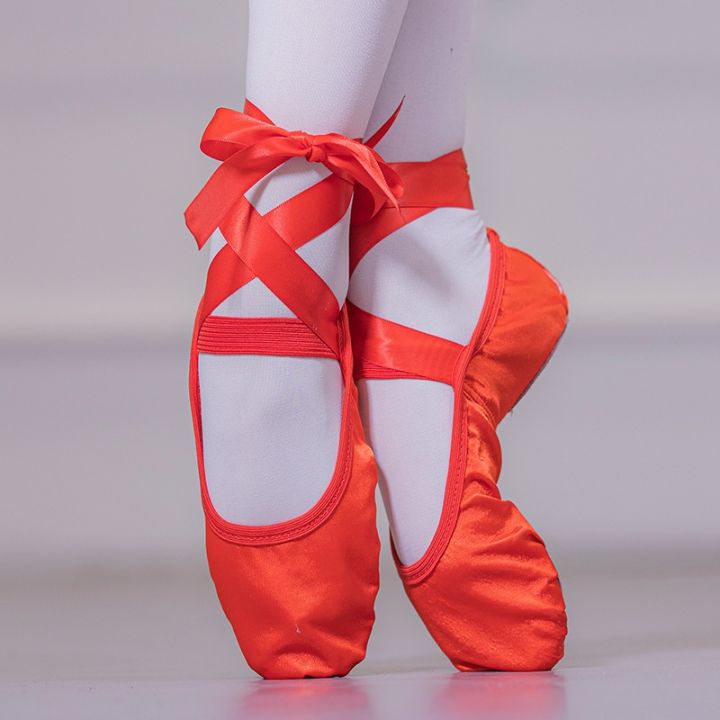 danza-รองเท้าบัลเล่ต์บัลเล่ต์เนื้อนุ่มสำหรับผู้ใหญ่-รองเท้าเต้นรำฝึกบัลเลต์สีชมพูสำหรับผู้หญิง