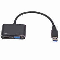 YWJ74 HD แบบพกพา USB เป็น VGA USB 3.0 4K HDMI USB 3.0เป็นหัวแปลงสัญญาณ HDMI USB 3.0เป็น HDMI + VGA USB USB เป็น HDMI แปลงหัวแปลงสัญญาณ HDMI