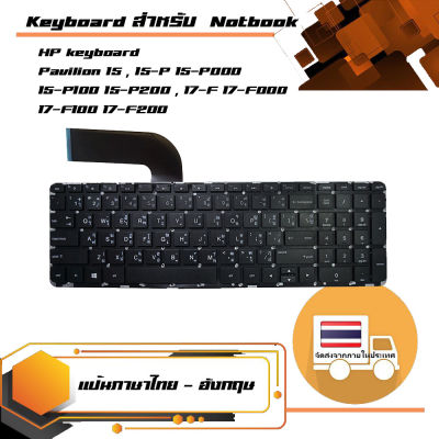 คีย์บอร์ด เอชพี - HP keyboard (ไทย-อังกฤษ) สำหรับรุ่น Pavilion 15 , 15-P 15-P000 15-P100 15-P200 , 17-F 17-F000 17-F100 17-F200