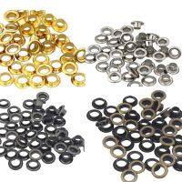 100sets 4mm Brass Double Sided Eyelet with Washer Leather Craft Repair Grommet Round Eye Rings For Shoes Bag Clothing Belt Hat  Pliers