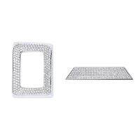 Hazard Light Storage Box Bling Crystal Accessory Interior Sticker Compatible for Honda Civic