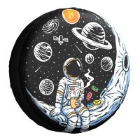 Bitcoin Crypto BTC To The Moon Spare Wheel Cover For Jeep Hummer 4X4 RV Custom Astronaut Cryptocurrency Tire Protector