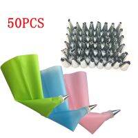 【hot】 50Pcs/Set Mouth Decorating Tools Silicone Pastry Reusable Nozzle Baking