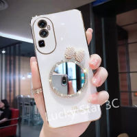 ปลอกอ่อนสำหรับ OPPO Reno10 Pro Pro Pro+ A78 4G 5G เคส Phone Case แฟชั่นโบว์ไทแต่งหน้ากระจกหลากสีเคสโทรศัพท์ป้องกันการตกฝาครอบด้านหลังโทรศัพท์