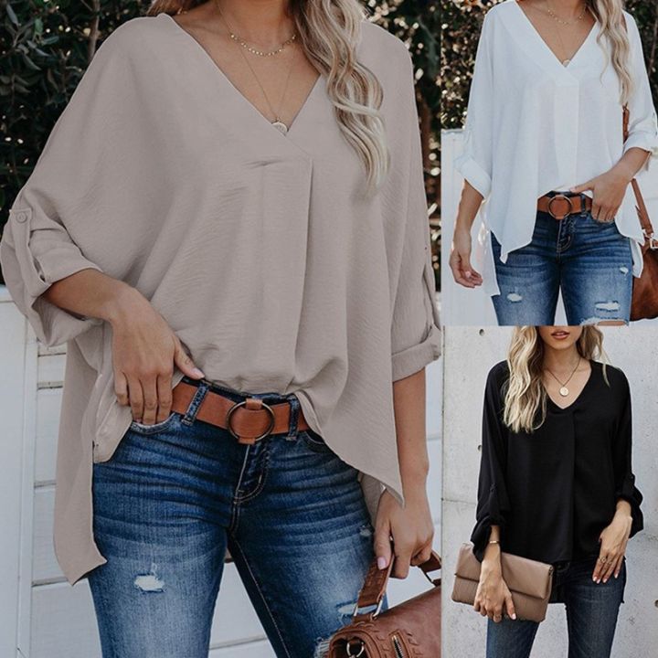 foreign-trade-the-new-spring-summer-2023-sexy-v-neck-loose-big-yards-shirt-fashion-long-sleeved-jacket-female