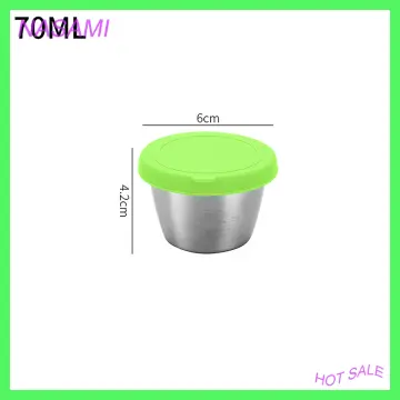 1pcs Salad Dressing Container To Go Reusable Stainless Steel Sauce Cups  Salad tomato mustard sauce Containers Leak-Proof Bowl - AliExpress