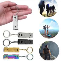 Whistle Outdoor EDC Survival Whistle High Decibel Double Pipe Whistle Keychain Cheerleading Emergency Multifunction Tool Survival kits