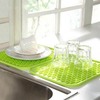 Large Multifuctional Silicone Drying Mats Heat Insulation Pot Holder Protector Dish Cups Draining Mat Pad Table Placemat Tray