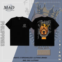 MADFACE Clothing t shirt- Bully Dog 09 - เสื้อยืดผู้ชายคอกลมผ้าฝ้าย unisex สีดำ เสื้อเชิ้ตสีขาว