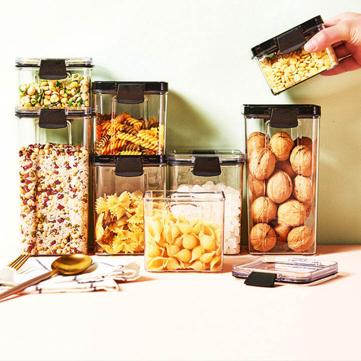 stackable-airtight-food-storage-container-stackable-kitchen-sealed-jar-cereal-flour-sugar-dried-fruit-transparent-storage-tank