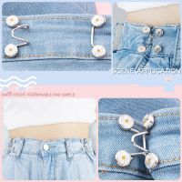 6pcsSet Daisy Buckle Waist Collection Adjustable Disassembly Jeans Waist Button Screw Type And Fasten-free Model Button Shorten Waist Belt Metal Buckles Artifact