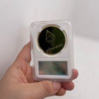 36ประเภท Dogecoin/Bitcoin/ETH/Litecoin/Dash/Ripple/Monero/EOS Metal Physical Silver/Gold Ada Cardano Coin With Acrylic Case