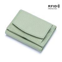 Genuine Leather Women Wallets and Purses Fashion Small Wallet with Mini Coin Pocket Rfid Blocking Purse Designer Portfel Damski