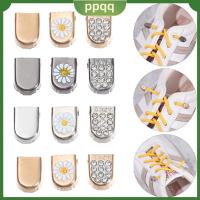 PPQQ 10ชิ้นหลายโลหะหุ้มปลายเชือกรองเท้า DIY เชือกผูกรองเท้าอุปกรณ์เสริมเชือกผูกรองเท้าหัวตัวรัดเชือกรองเท้าขี้เกียจล็อคลูกไม้โลหะ