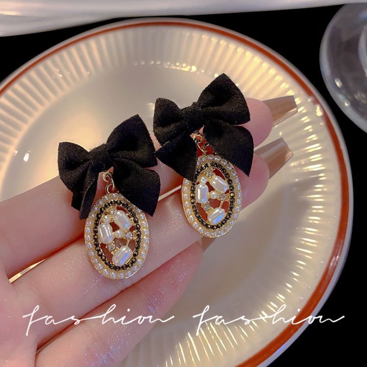 cod-small-fragrant-bowknot-pearl-earrings-womens-light-luxury-niche-retro-high-end-2022-new-trendy