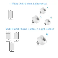 Tuya ขั้วหลอดไฟเต้ารับไฟ Wifi อัจฉริยะสำหรับหลอดไฟ Led E27 E26 Google Home Echo Alexa ควบคุมด้วยเสียงรีโมทคอนโทรลเปิดปิด