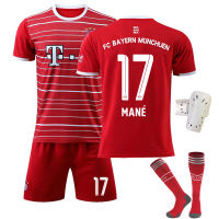 FCS Bayern Munichs เสื้อเจอร์ซีย์เตะฟุตบอลสำหรับเด็กผู้ใหญ่22-23บ้านใหม่.17 Manés No. 4 De Ligts No. 25 Müllers ชุดเสื้อกีฬาฟุตบอลชุดกีฬา0000