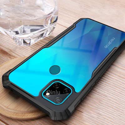 Realme C12เคสโทรศัพท์อะคริลิคใสเต็มรูปแบบเสริมฝาครอบป้องกันมุมเคสใส