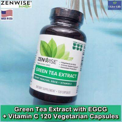 สารสกัดจากชาเขียว Green Tea Extract with EGCG + Vitamin C 72,120 Vegetarian Capsules - Zenwise Health