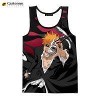 hot【DT】 2023 New Fashion Anime Bleach Streetwear Men Oversized Sleeveless Shirts Mens Clothing