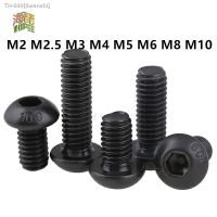 ❀▦ 5-50pcs ISO7380 Hex Screw M2 M2.5 M3 M4 M5 M6 M8 M10 Black Button Head Hex Socket Cap Screw Hexagon Socket Round Head Screws