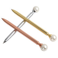 3PCS Kawaii Colorful Pearl Metal Ball Pens Queens Crutch Ballpen Gift Ballpoint Pens School Supplies Boligrafos Material