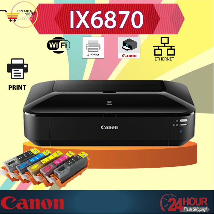 Canon Pixma Ix6870 A3 Single Function Wireless Network Color Inkjet Printer With 750751 6816