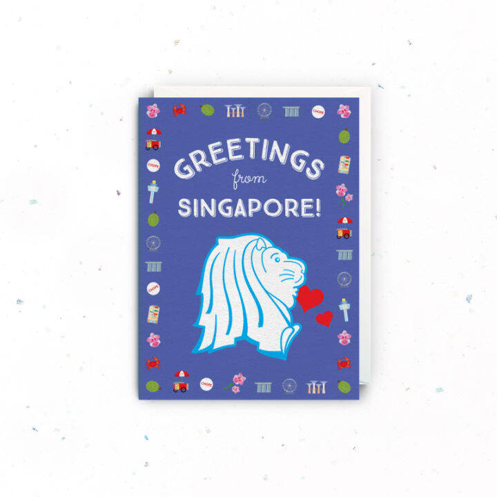 Singapore Souvenir Greeting Card Merlion Lazada Singapore