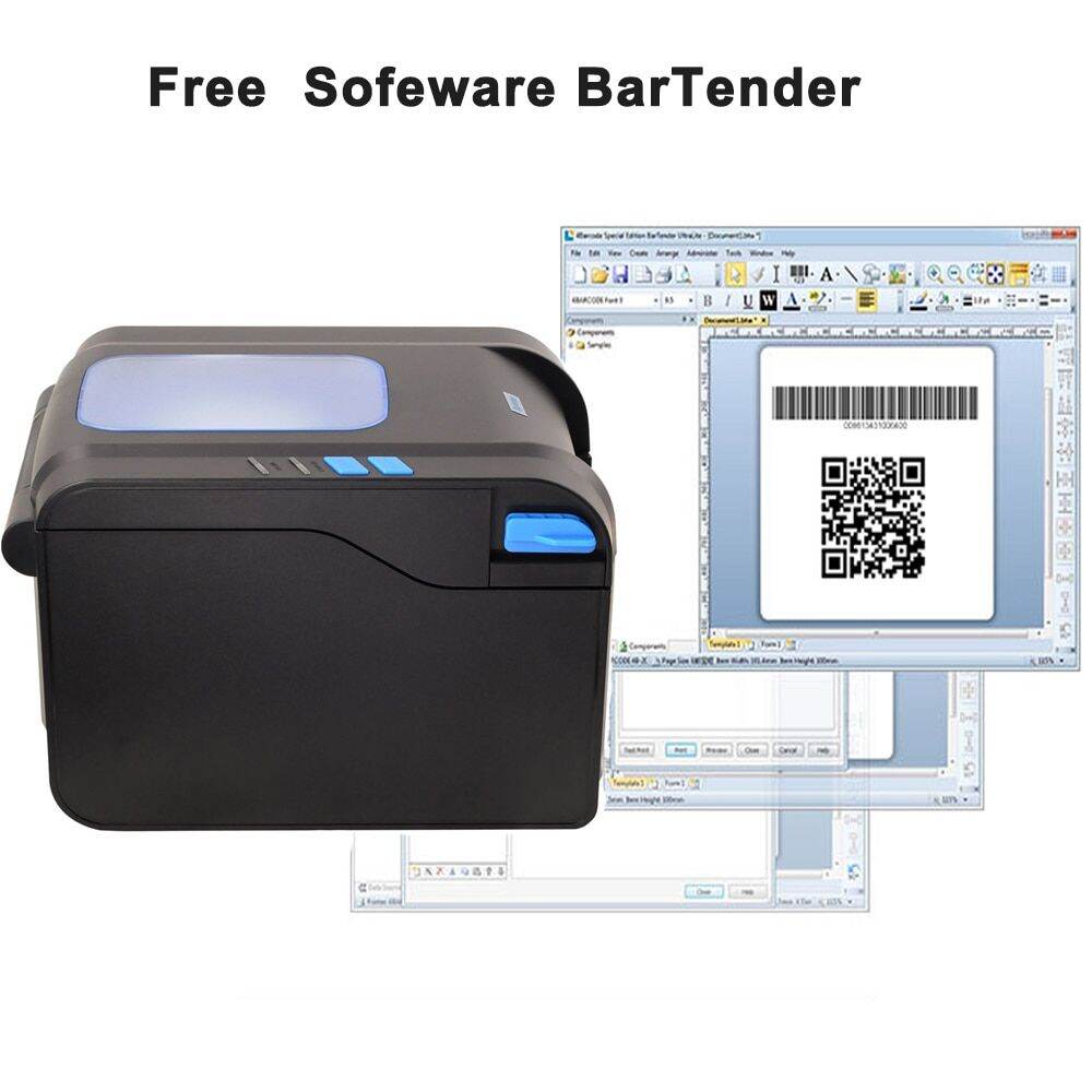 Xprinter 80mm Thermal Label Printer Receipt Bar QR Code Sticker Machine ...
