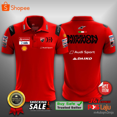 Polo Summer T-Shirt MotoGP2023 Ducati team Crew -Red (Size：XS-6XL) LfDO（Contactthe seller, free customization）high-quality