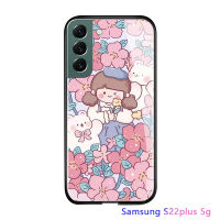 พร้อมเคสโทรศัพท์สำหรับ Samsung Galaxy S22 5G S908/S22 Plus 5G S22 + 5G S901/S22 S906อัลตร้า5G สุดหรู3D เคสหลังกระจกเทมเปอร์เด็กผู้หญิงกันกระแทกเคสใหม่