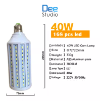 ภาพถ่ายสตูดิโอการถ่ายภาพ LED 40W-168ลูกปัด / 60W-204ลูกปัด / 120W-305ลูกปัด E27 5500K โคมไฟข้าวโพดอ่อนหลอดไฟกลางวัน