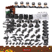 Wuhui 6 ชิ้น SWAT ทหารกองทัพ ww2 minifigures ของเล่นอาคารชุด ของเล่นสำเร็จรูปมินิกองทัพอากาศกองทัพเรือกองทัพรูปการกระทำทหารอาคารอิฐสำหรับเด็กก่อนวัยเรียนเด็กอายุ 3 + Kids Toys เข้ากันได้กับทุกยี่ห้อ