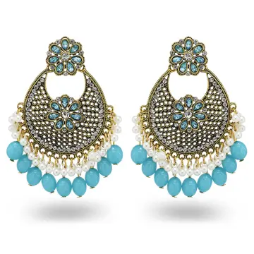 Buy Kundan Maroon Tassel Earrings online from Karat Cart