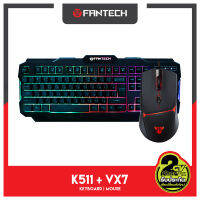 FANTECH คีบอร์ด พร้อม เม้าส์ คอมโบเซ็ต combo set รุ่น K511 Gaming Keyboard Membrane คีย์บอร์ดเกมมิ่ง ปุ่มภาษาไทย มีแสงไฟ / คู่  Gaming Mouse เมาส์เกมมิ่ง รุ่น VX7