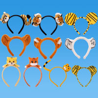 การ์ตูนสัตว์ Headbands Soft Faux Plush Tiger Ears Hairband อุปกรณ์เสริมผมน่ารัก Cosplay Party เครื่องแต่งกายตกแต่ง Halloween