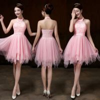 JLZXSY Cheap Spring Jade Pink Dress A-Line Short Wedding Party Dresses Elegant Ball Gown Mini Dresses For Bridesmaid