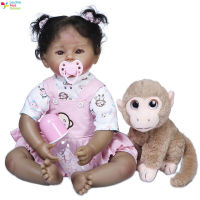 LT【ready stock】50cm Silicone  Doll Black Simulation Reborn Baby Dolls Lifelike Soft Real Touch Fine Workmanship Christmas Surprice Girl Giftsตุ้กตาตุ้กตาน่ารักๆ1【cod】