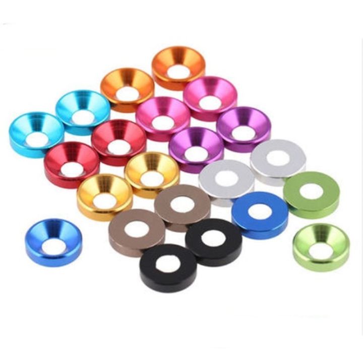 5-10pcs-m2-m2-5-m3-m4-m5-m6-m8-aluminum-colourful-anodized-countersunk-washers-gasket-with-screw