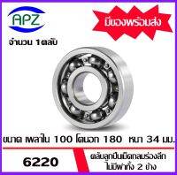 6220  ตลับลูกปืนเม็ดกลมร่องลึก ไม่มีฝาทั้ง 2 ข้าง  ( DEEP GROOVE BALL BEARINGS ) 6220  จำนวน  1  ตลับ  จัดจำหน่ายโดย Apz สินค้ารับประกันคุณภาพ