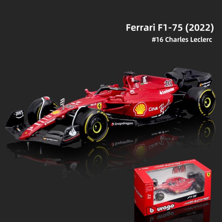 urago-1-43-2022-f1-scuderia-ferrari-f1-75th-anniversary-16-55-leclerc-sainz-alloy-รถหรูรถขึ้นรูปของขวัญของเล่นแบบจำลอง